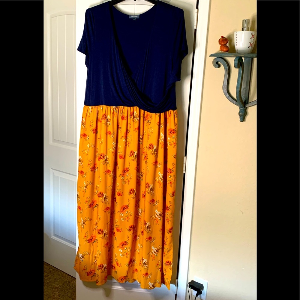 ModCloth 4X blue and yellow dress